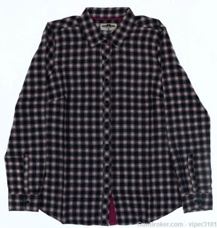 Podium Ladies L/S Flannel Shirt Tan Plaid - Medium-img-0