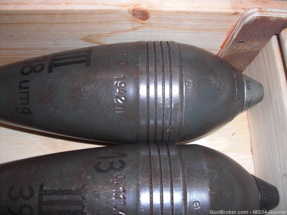 3 Replica German WWII 8cm Wgr34 Mortar Rounds GrW34 w/ Box - Set #1-img-6