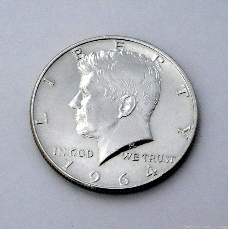 1964 Kennedy Half Dollar Uncirculated 90% Silver, Item byy-img-1