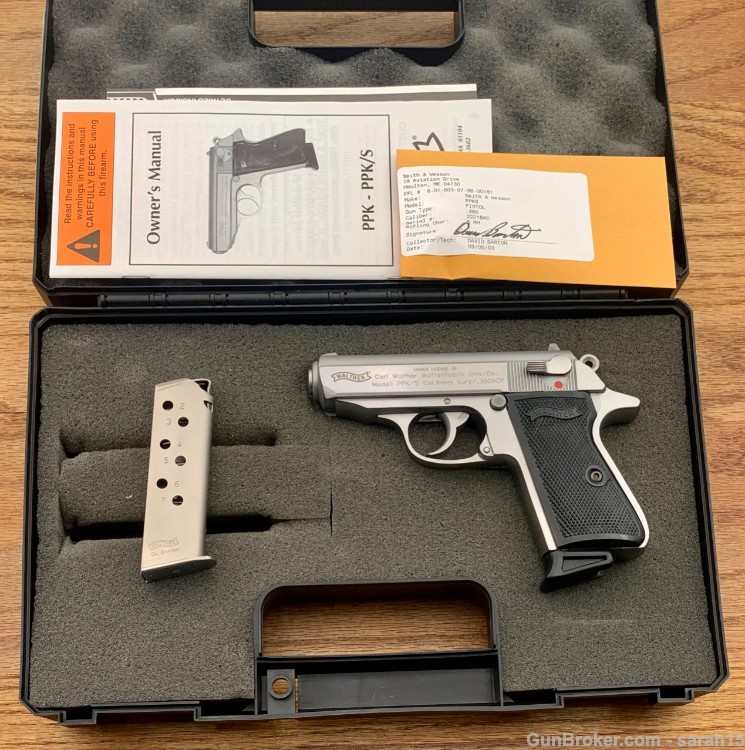WALTHER 3.35" STAINLESS PPK/S ORIG BOX & PAPERS 2 MAGS .380 ACP 9MM KURZ-img-22