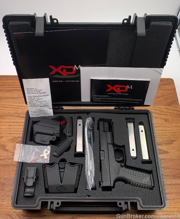 SPRINGFIELD ARMORY 5.25" BLACK XDM-9 FULL KIT W/ 4 MAGS ALL ACCESSORIES 9MM-img-0