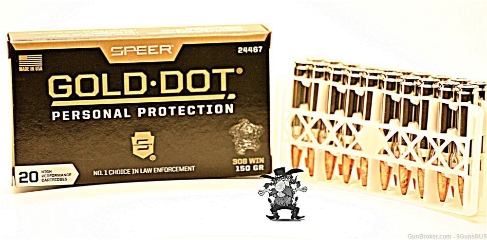 308 SPEER GOLD DOT DEFENSE Nickel Cased 308 150Gr PERSONAL PROTECTION 20-img-1