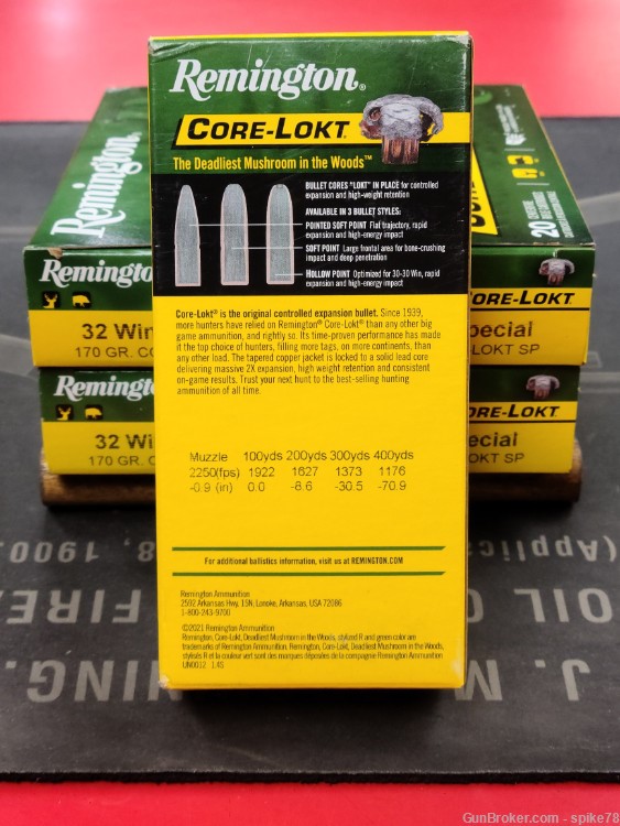 100 Rounds Remington Core-Lokt 32 WINCHESTER SPECIAL 170 GR-img-2