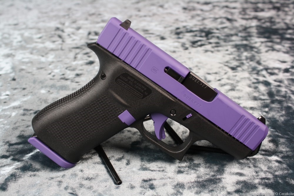 Glock 43X 9mm 10rd Custom Cerakote Bright Purple NEW-img-3
