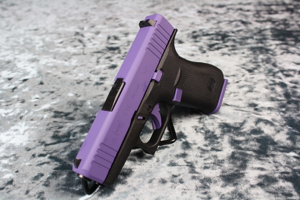 Glock 43X 9mm 10rd Custom Cerakote Bright Purple NEW-img-5
