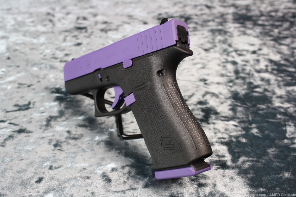 Glock 43X 9mm 10rd Custom Cerakote Bright Purple NEW-img-1