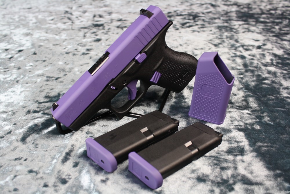 Glock 42 .380 6rd Custom Cerakote Bright Purple NEW-img-6
