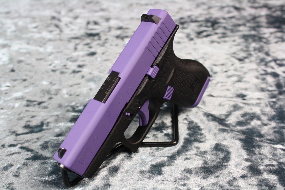 Glock 42 .380 6rd Custom Cerakote Bright Purple NEW-img-5