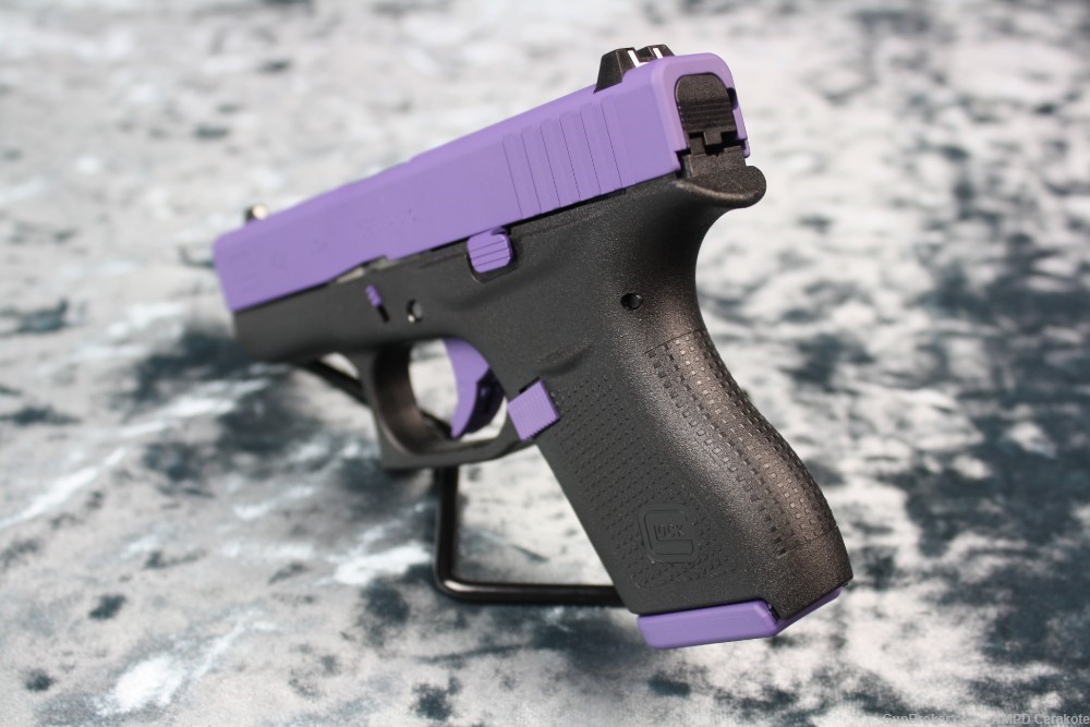 Glock 42 .380 6rd Custom Cerakote Bright Purple NEW-img-1