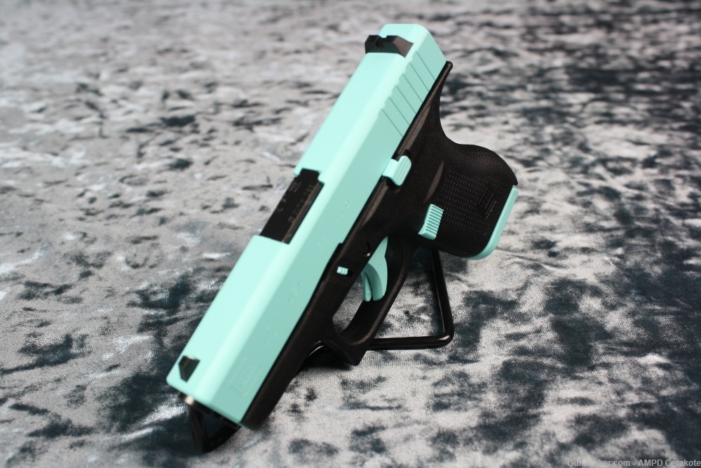 Glock 42 .380 6rd Custom Cerakote Robin's Egg Blue NEW-img-5