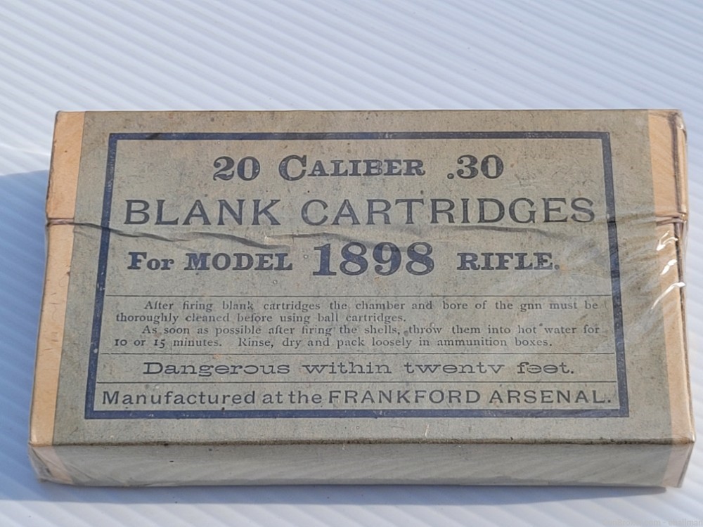 Frankford Arsenal .30 Cal Blanks for 1898 rifle - Never Opened -img-0