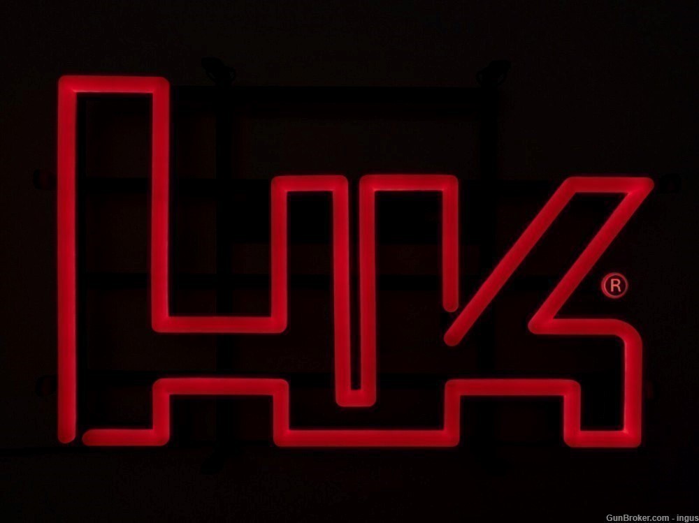 HECKLER & KOCH HK LED NEON SIGN w/ WALL MOUNT OR FREE STANDING (NEW IN BOX)-img-6
