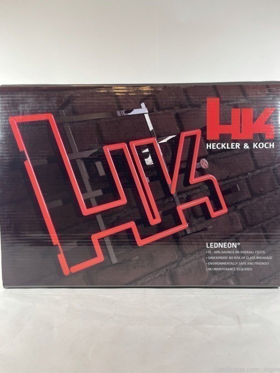 HECKLER & KOCH HK LED NEON SIGN w/ WALL MOUNT OR FREE STANDING (NEW IN BOX)-img-2