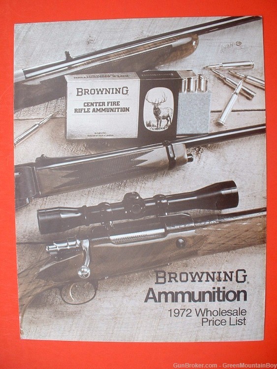 1972 OEM BROWNING Dealer/Retail Ammunition Price List - RARE!-img-0