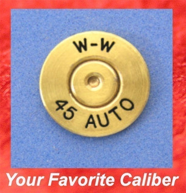 Winchester W-W 45 AUTO Brass  Hat Pin  Tie Tac Ammo Bullet-img-0
