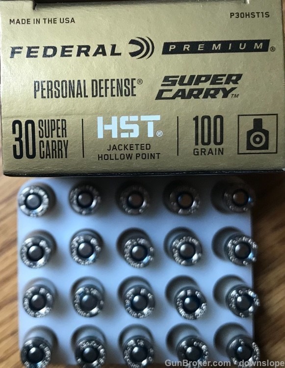 30 SUPER CARRY 100 gr Federal Premium HST JHP Hollow Point 20 rds-img-2