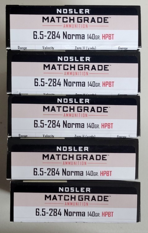 Nosler Match Grade 6.5-284 Norma 140gr HPBT lot of 100rds 44166-img-0