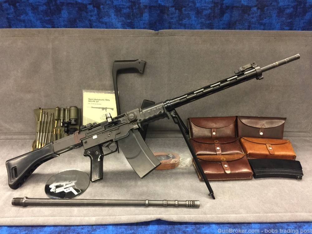 Sig PE 57 7.5x55 Swiss with extra barrel, stock, 7 mags, & more  Sig  PE-57-img-38