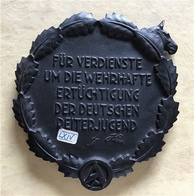 WWII German PLAQUE table SA horse TRAINING AWARD excellent-img-1