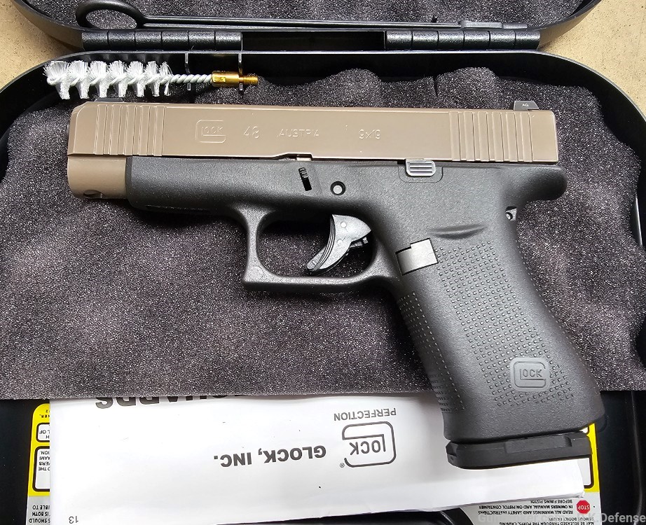 Used Glock 48 2-15rd Shield Mags Cerakote Bronze Slide-img-10