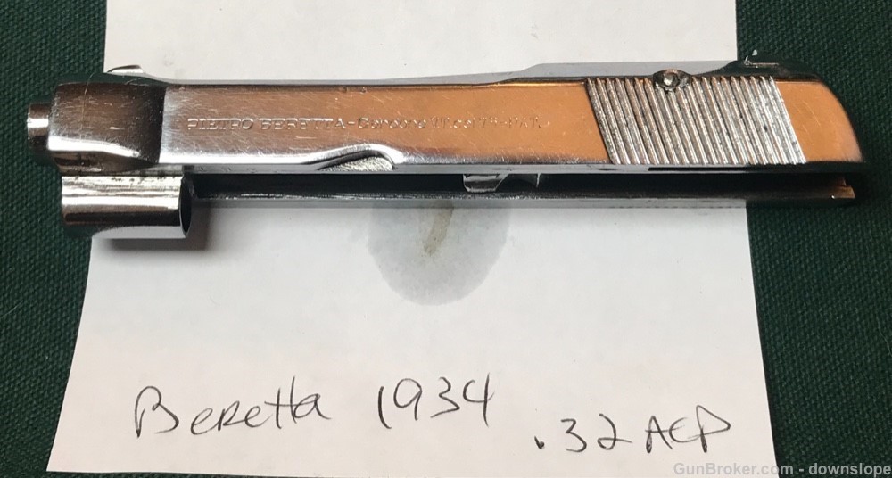 Beretta 1934 Factory NICKEL PISTOL SLIDE ROD BARREL USED .32 ACP -img-0