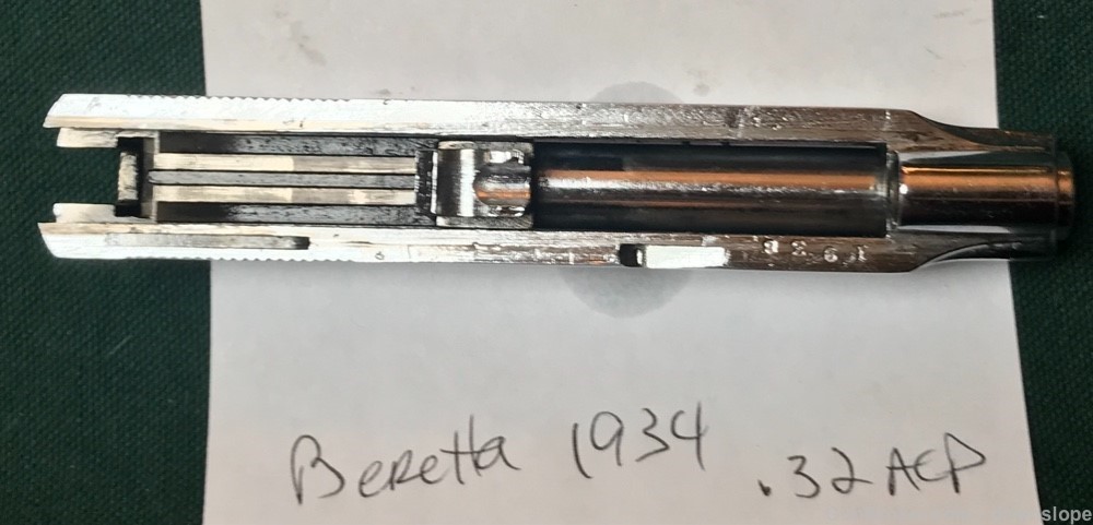 Beretta 1934 Factory NICKEL PISTOL SLIDE ROD BARREL USED .32 ACP -img-3