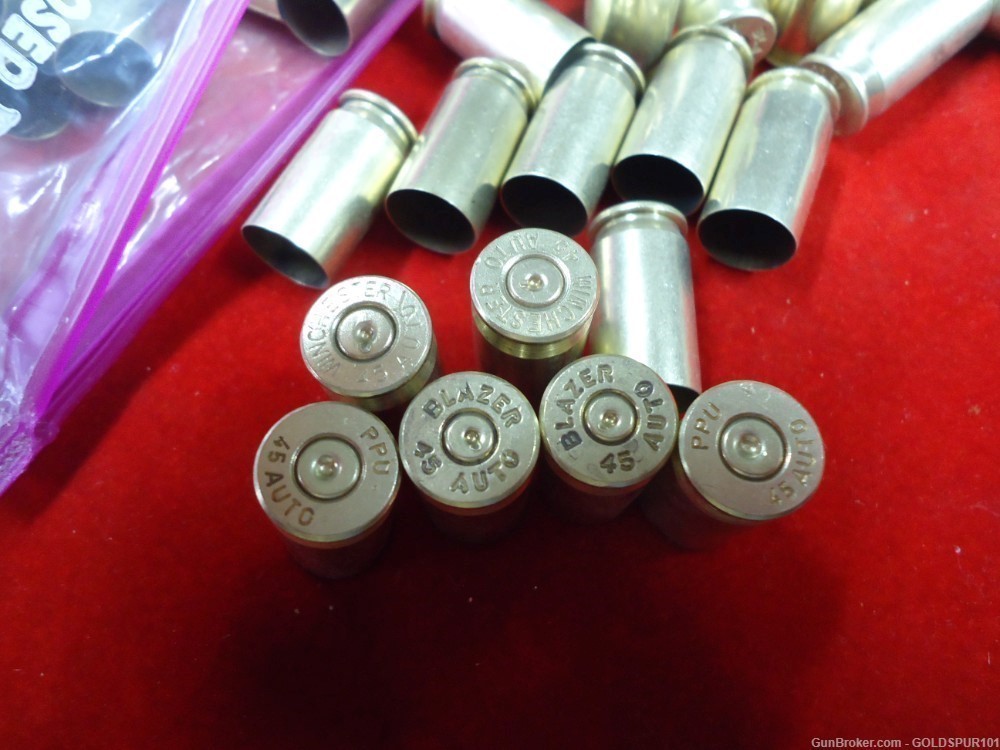 45 ACP Brass 456 Ct. Mixed headstamp cleaned -img-1