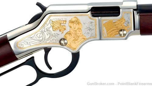 Henry Golden Boy FIREFIGHTER TRIBUTE Limited 22lr Lever Rifle ENGRAVED NIB-img-2