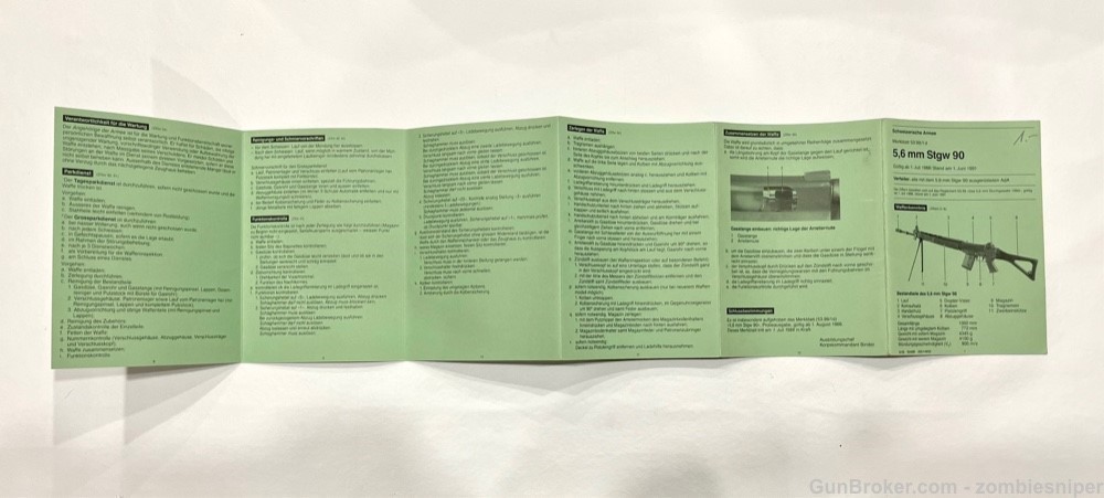 Rare Swiss Army Leaflet for STGW 90 - PE90 SIG 550-img-1