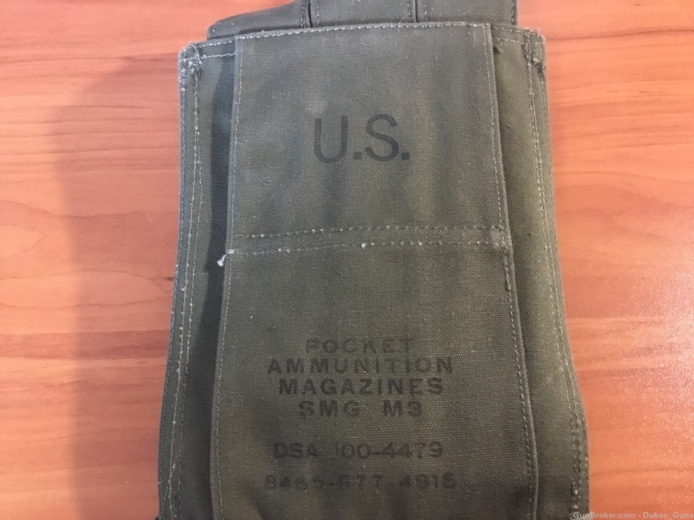3 original Thompson SMG 30 rd. 45ACP magazines w/US pouch (T-6)-img-1