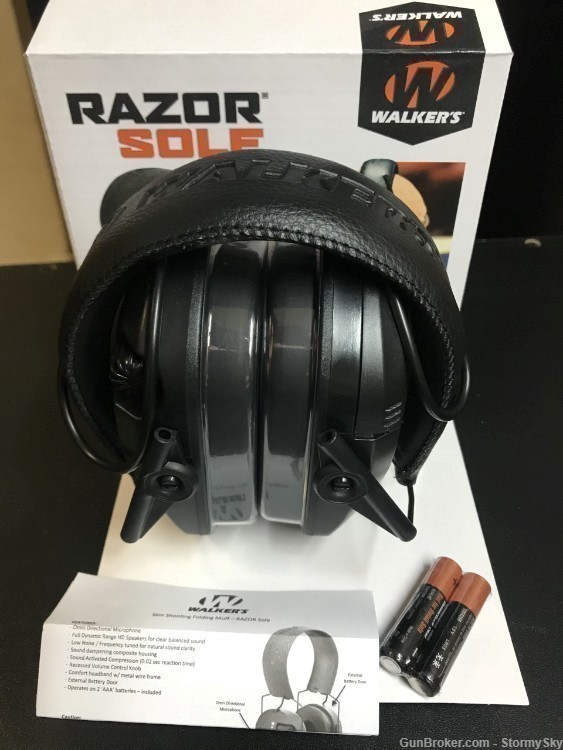 Walker's Razor Sole Slim Electronic Ear Muffs - Black-img-0