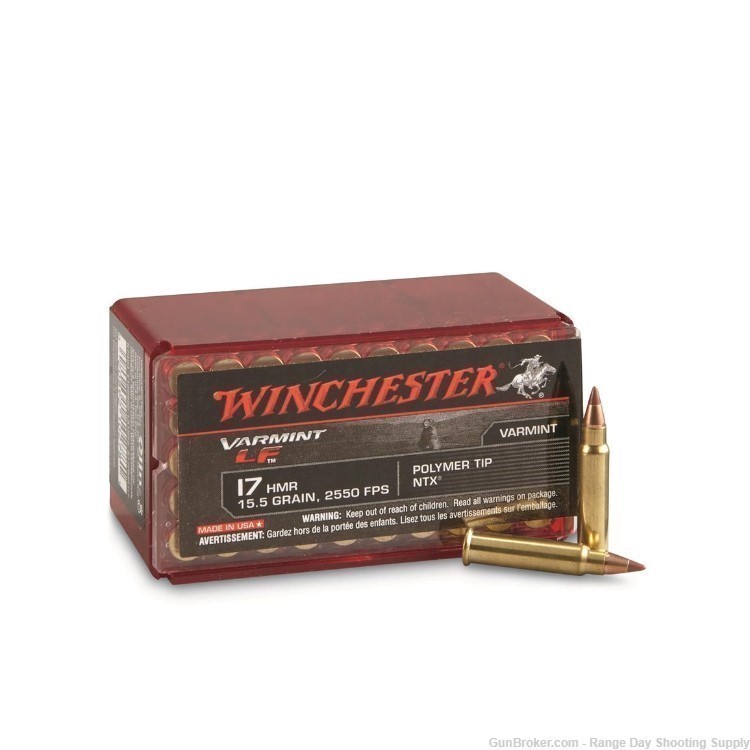 .17 HMR Winchester Varmint LF 500 Rounds 10 boxes 15.5gr NTX Ammo-img-0