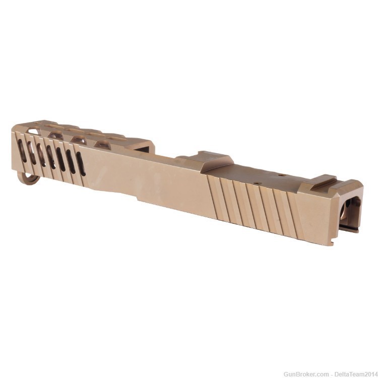 Glock G19 Gen 1-3 Compatible RMR Cut Stripped Slide - Bronze PVD Finish-img-2