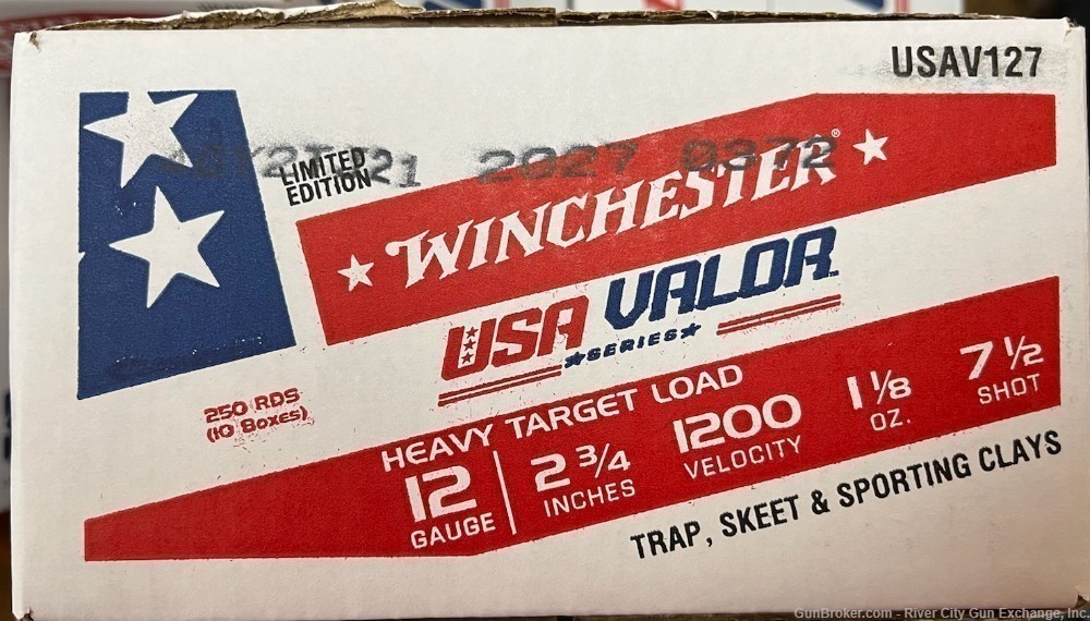 Winchester USA Valor 12 GA 2.75" 1-1/8 OZ #7.5 1200 FPS Target Load 250 RD-img-0