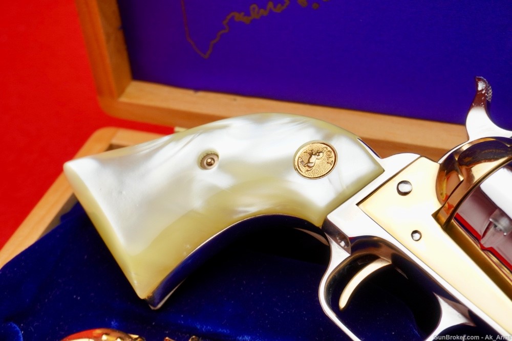 1970 Colt Frontier Scout .22LR 4 3/4" w/Case *FACTORY NICKEL & GOLD FINISH*-img-7