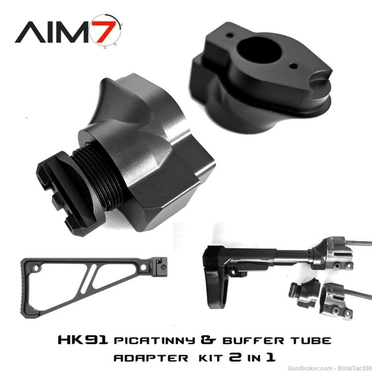 AIM7 PTR AR Stock & 1913 Picatinny stock  Adapter For HK Firearms 2 In 1-img-0