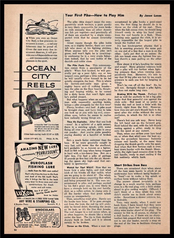 1951 OCEAN CITY 2000 Fishing Reel Vintage PRINT AD-img-1
