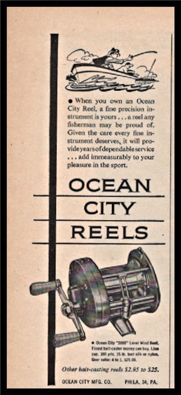 1951 OCEAN CITY 2000 Fishing Reel Vintage PRINT AD-img-0
