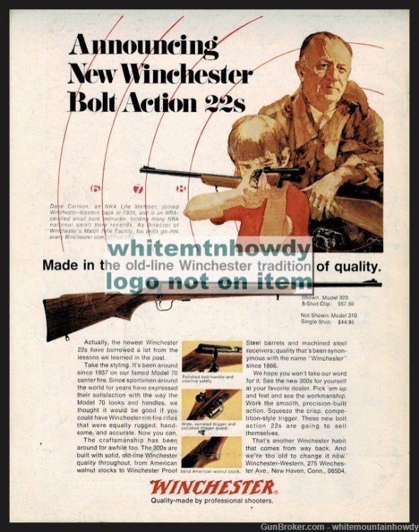 1971 WINCHESTER Model 320 .22 5-shot Rifle Father and Son PRINT AD-img-0