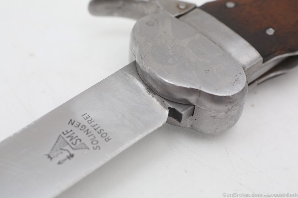 GERMAN WWII LUFTWAFFE PARATROOPER GRAVITY KNIFE SMF MAKER MARK (NICE)-img-29