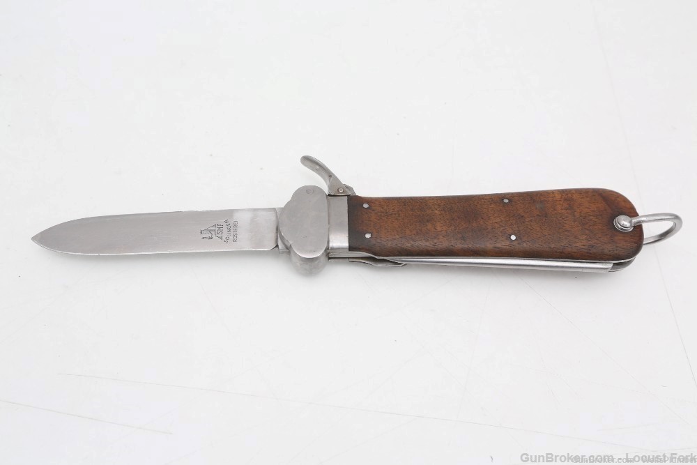 GERMAN WWII LUFTWAFFE PARATROOPER GRAVITY KNIFE SMF MAKER MARK (NICE)-img-2