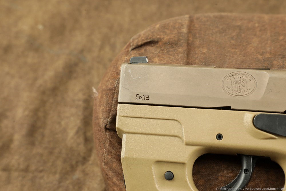 FN 503 FDE Integrated LaserMax Flashlight 9mm Concealed Carry Slim Pistol -img-19