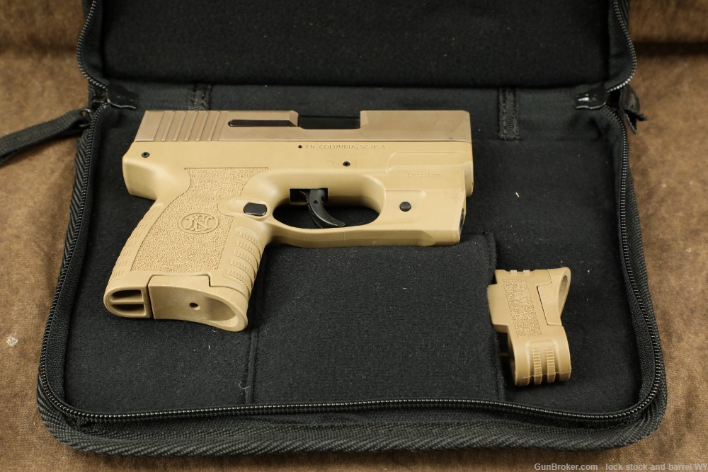 FN 503 FDE Integrated LaserMax Flashlight 9mm Concealed Carry Slim Pistol -img-36