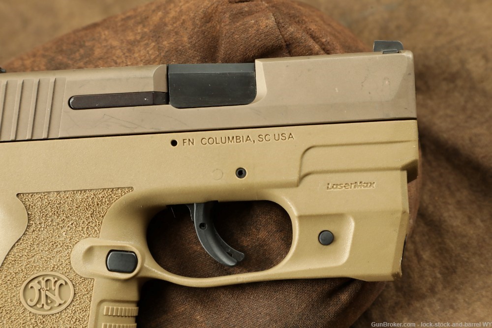 FN 503 FDE Integrated LaserMax Flashlight 9mm Concealed Carry Slim Pistol -img-5