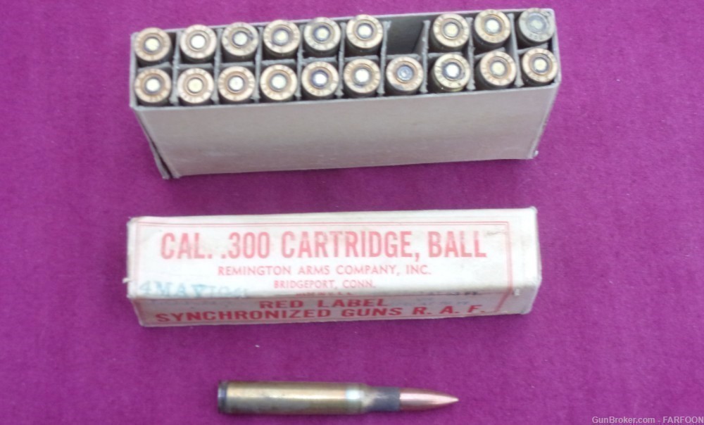 R.A.F. RED LABEL SYNCHRONIZED CAL. .300 CARTRIDGE BALL REMINGTON 4 MAY 1941-img-1