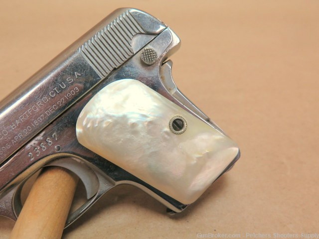 Colt 1908 Hammerless .25ACP Nickel Pearl Grips-img-4