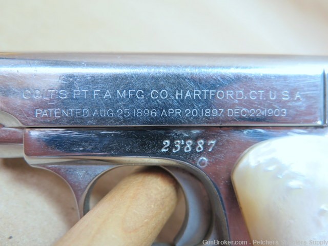 Colt 1908 Hammerless .25ACP Nickel Pearl Grips-img-14