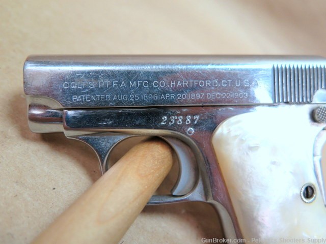 Colt 1908 Hammerless .25ACP Nickel Pearl Grips-img-11