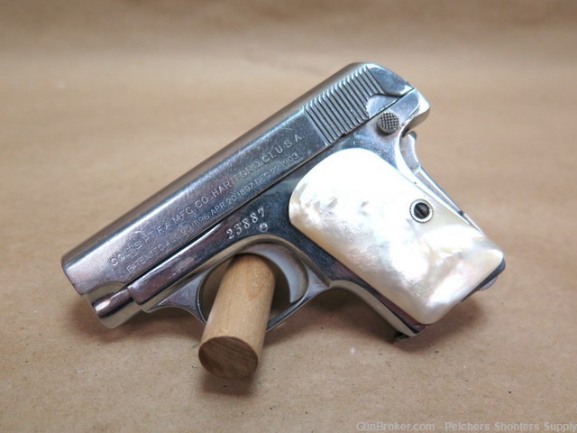 Colt 1908 Hammerless .25ACP Nickel Pearl Grips-img-8