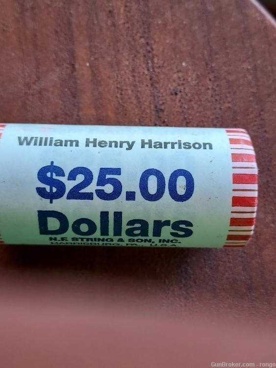 2009 William Henry Harrison Presidential Golden Dollar 4- $25 BU Bank Rolls-img-2
